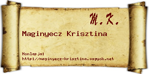 Maginyecz Krisztina névjegykártya